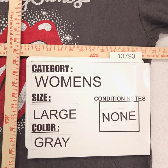 Rolling Stones Band Graphic Short Sleeve T Shirt Womens Size Large L Gray - Picture 7 of 9